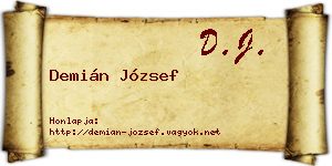 Demián József névjegykártya